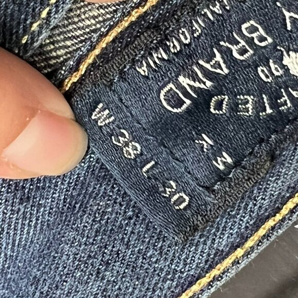 Lucky Brand Jean's Men's 361 Vintage Straight Size 38x30 Dark Acid Wash - Picture 8 of 15